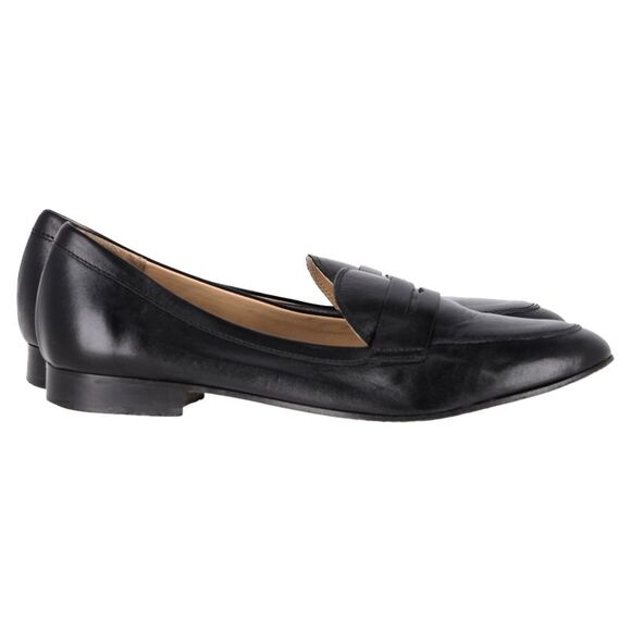 Iris & Ink Penny Loafers in Black Leather - Picture 1 of 12